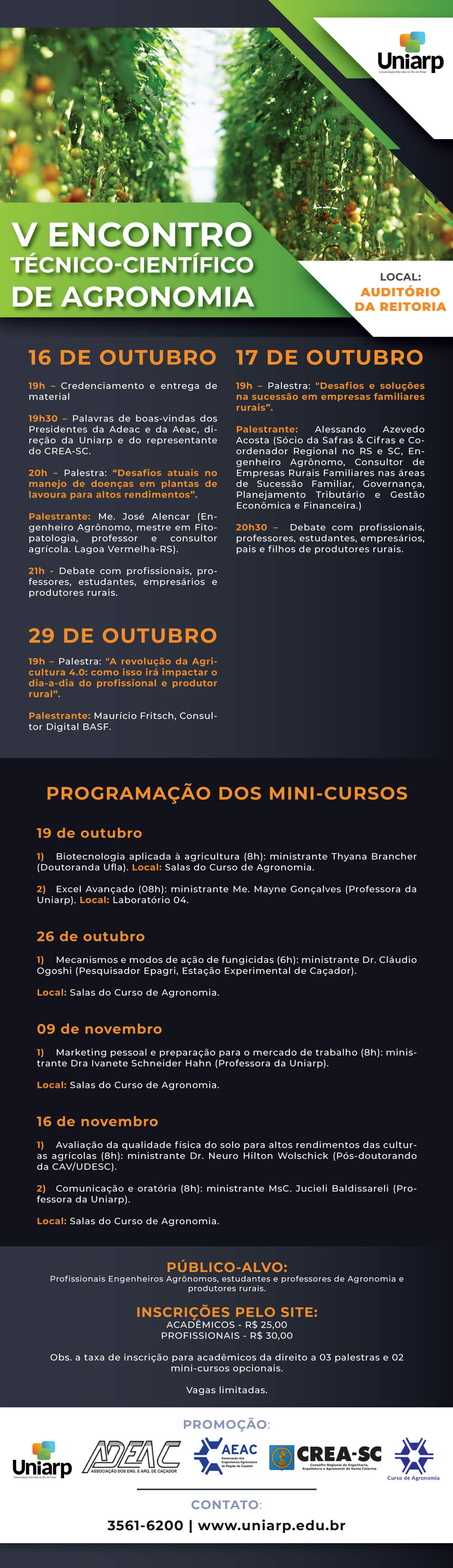 V Encontro Técnico Científico de Agronomia